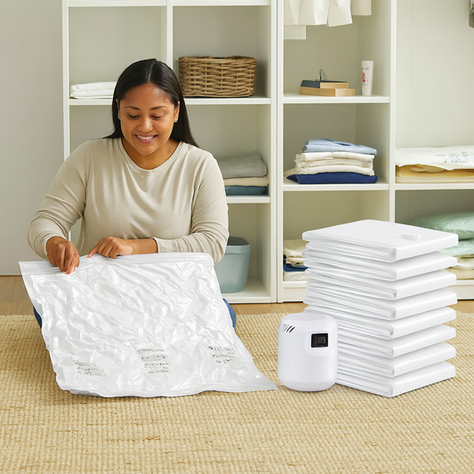 Mini aspiradora súper potente al Vacío Universal + 10 Bolsas Reutilizables